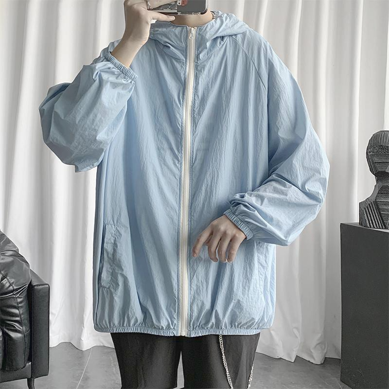 Áo Khoác Dù Màu Trơn Phong Cách Hàn Quốc Cho Nam