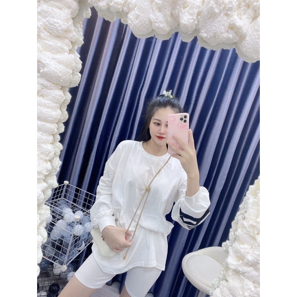 Áo Thun Cotton Tay Dài Sọc Tay 🥰🥰 Hàng Xịn Đẹp Sẵn Fom To Rộng&lt;65kg