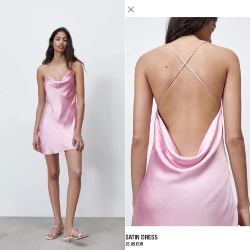 Váy lụa zara hàng auth new tag