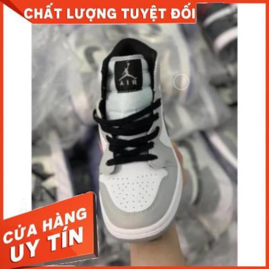 [Siêu Hot ]  Giày sneaker Jordan 1 grey/white đủ size nam nữ. Giày Jd1 xám cao | BigBuy360 - bigbuy360.vn