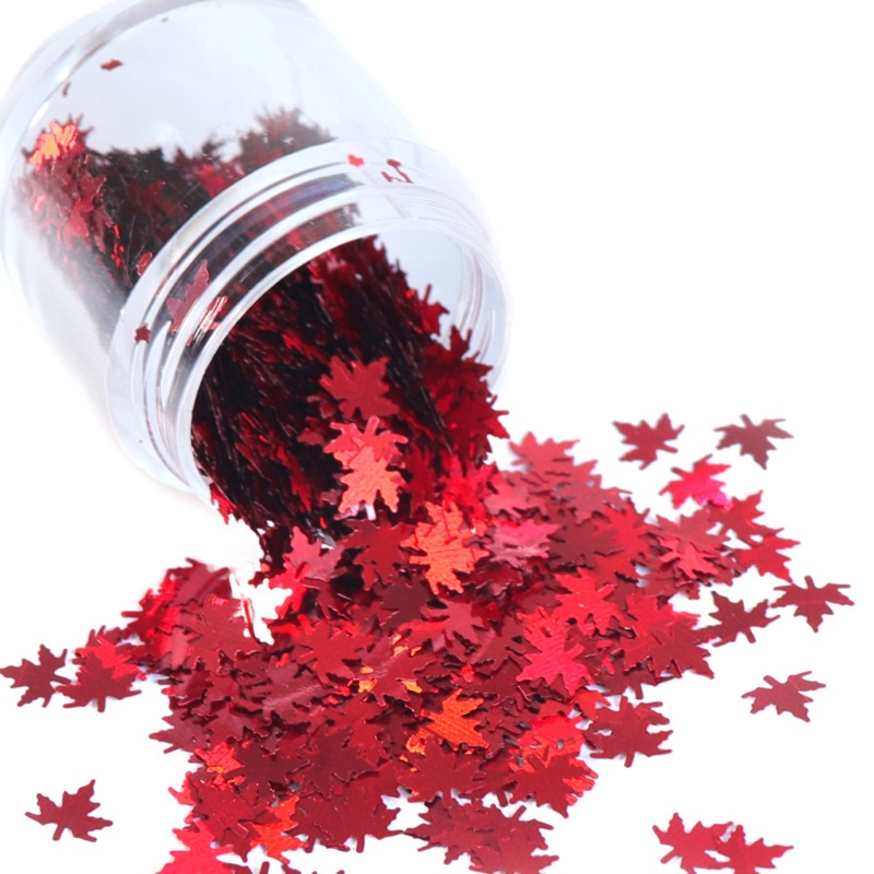 Hạt Nhựa Hình Lá Phong Lấp Lánh Dùng Làm Trang Sức DIY