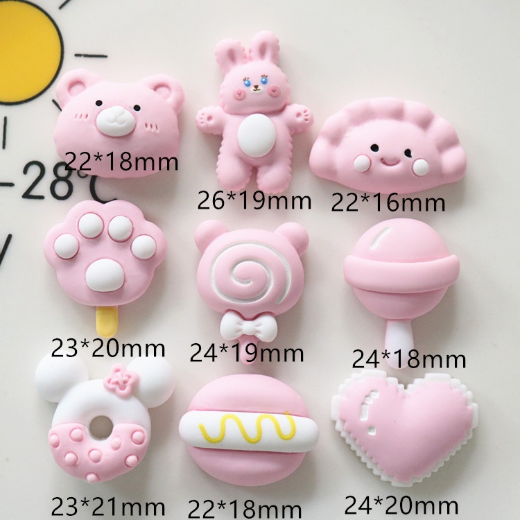 Charm slime/ Dụng Cụ Charm Trang Trí Hình ảnh Sinh động Màu Hồng Pastel