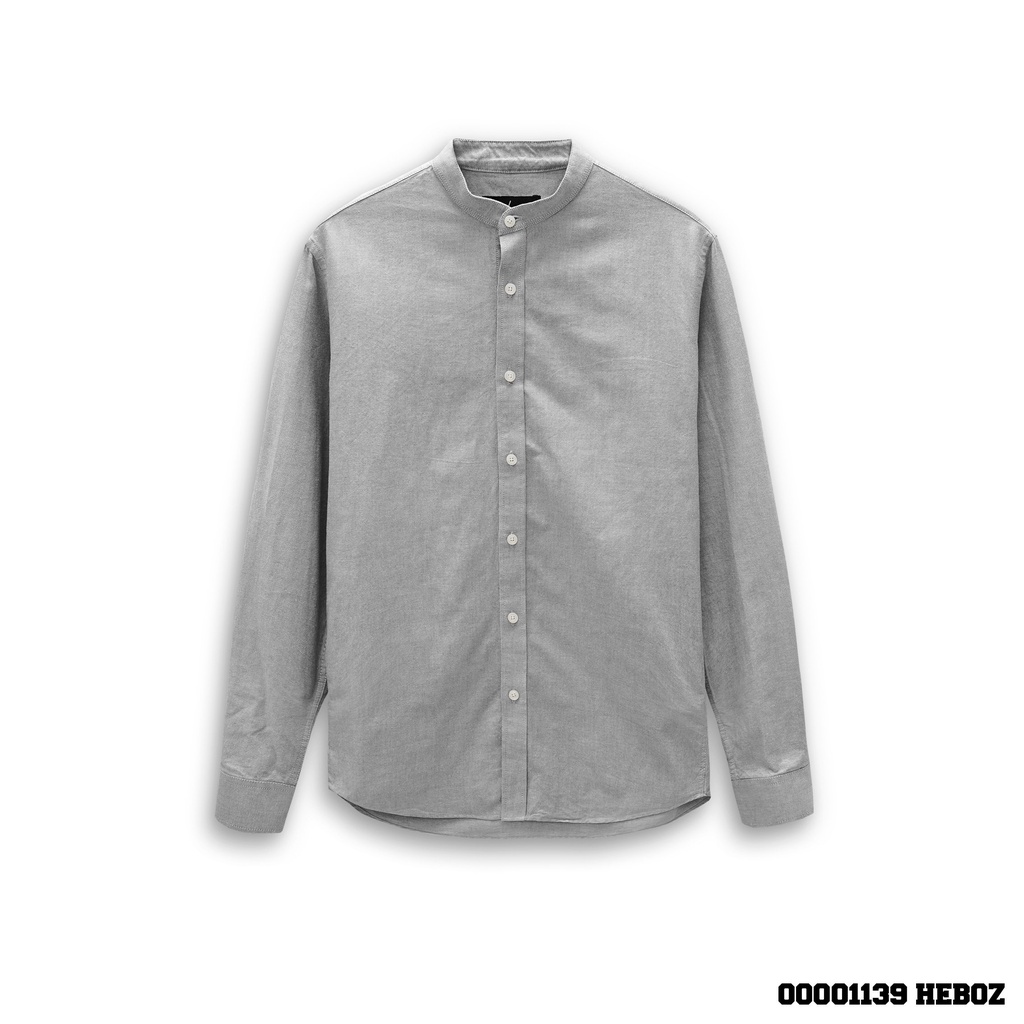 Sơ mi cổ trụ nam Heboz 4 màu , vải oxford cao cấp ít nhăn , form slimfit tôn dáng - 00001139