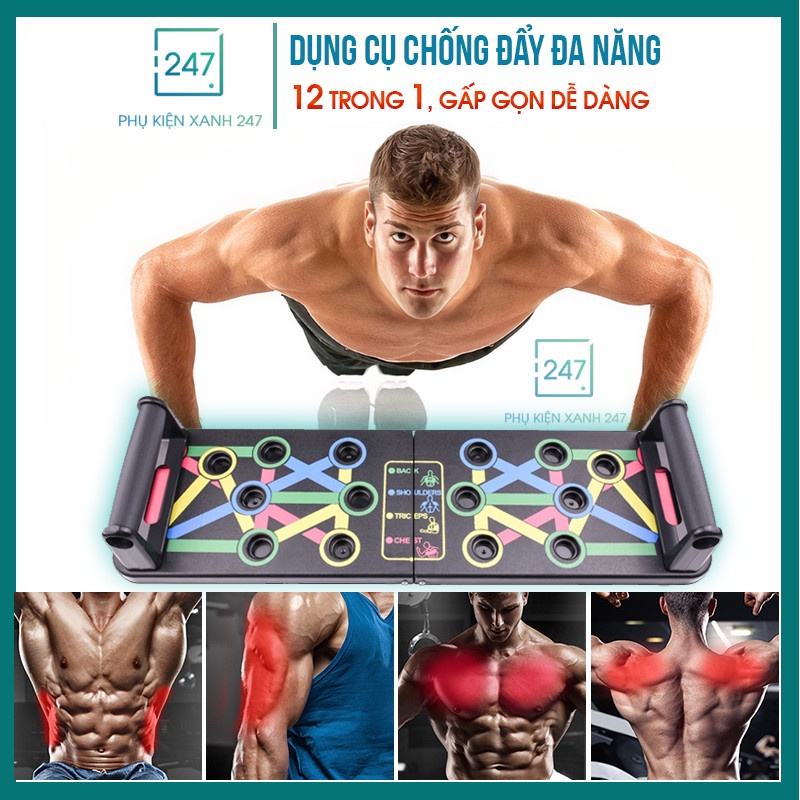 Dụng cụ chống đẩy tập gym cao cấp parallettes 12 trong 1, bộ hít đất đa năng tập thể dục tại nhà