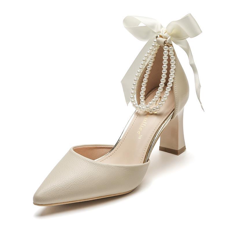 Sandal Cao Gót Mũi Nhọn Thiết Kế Mới Thời Trang Theo Phong Cách Pháp Cho Nữ