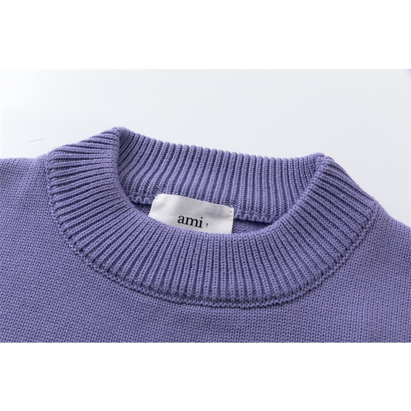 AMI De Coeur Áo sweater cotton cổ tròn thêu hình trái tim đỏ cho cặp đôi nam và nữ | BigBuy360 - bigbuy360.vn