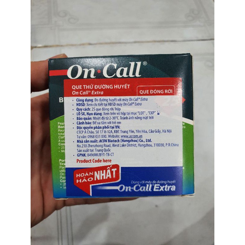 Que thử đường huyết On Call Extra