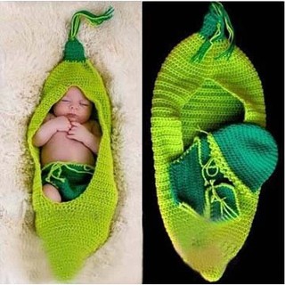 Nón len túi ngủ quần khố Hạt mầm cho bé sơ sinh cực cute Set trang phục đạo cụ chụp ảnh