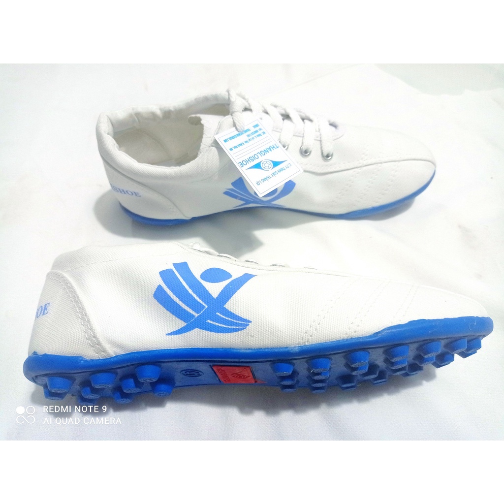 Giày vải đinh nam đá bóng , đá banh khâu full đế , siêu bền ,Thangloishoe đế đinh xanh