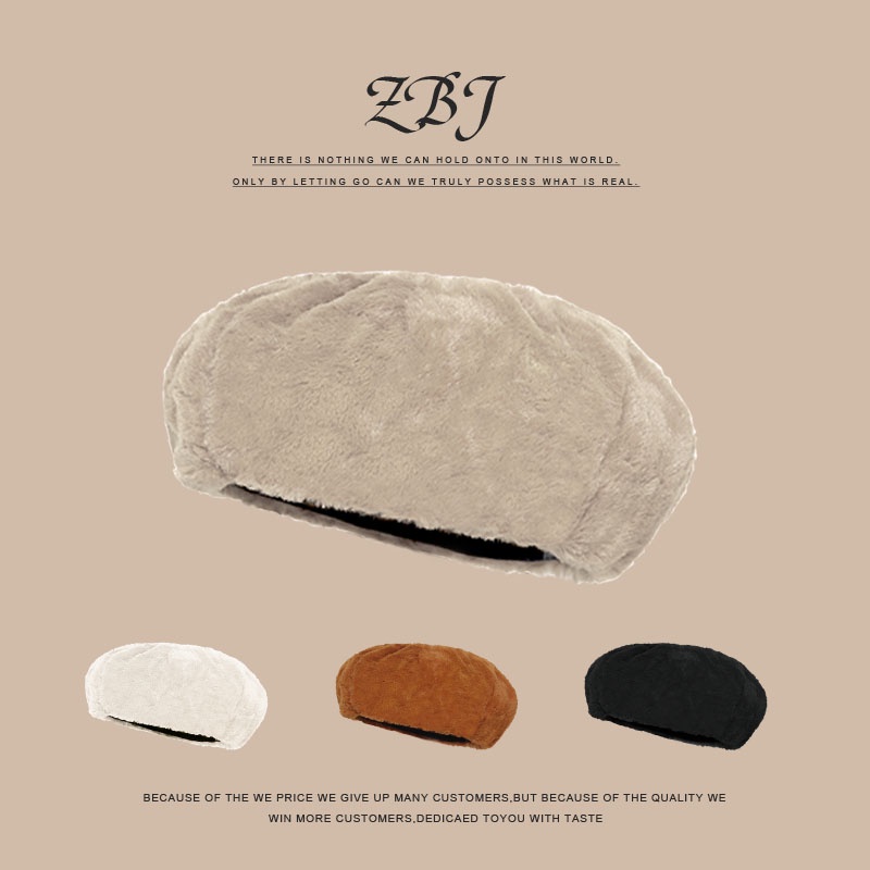 Mũ Beret Lông Nhung Màu Sắc Thời Trang Thu Đông Nhật Bản Cho Nữ