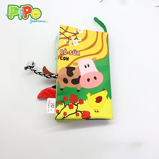 Sách vải đoán đuôi PiPoVietnam song ngữ Anh - Việt - Dạo Chơi Nông Trại kích thích trí thông minh tưởng tượng cho bé