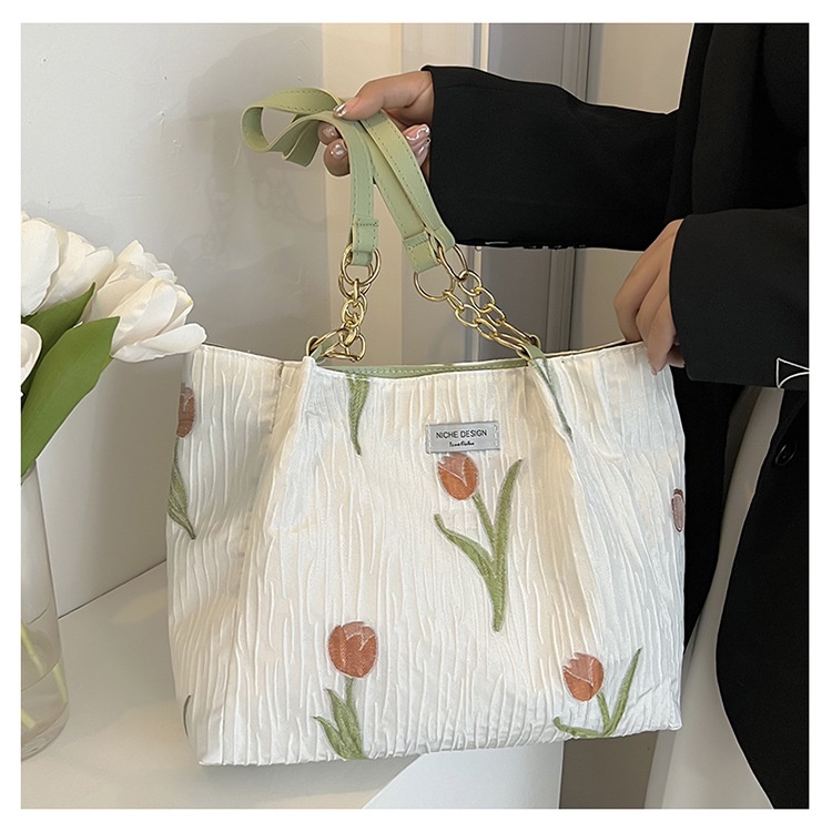 Túi đeo vai khóa kéo hoa TuLip thiết kế sang trọng vải đẹp xịn TX010 - Filibra