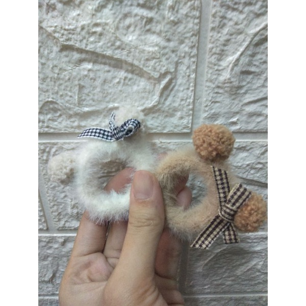 Dây Buộc Tóc Tai Gấu Đính Bông