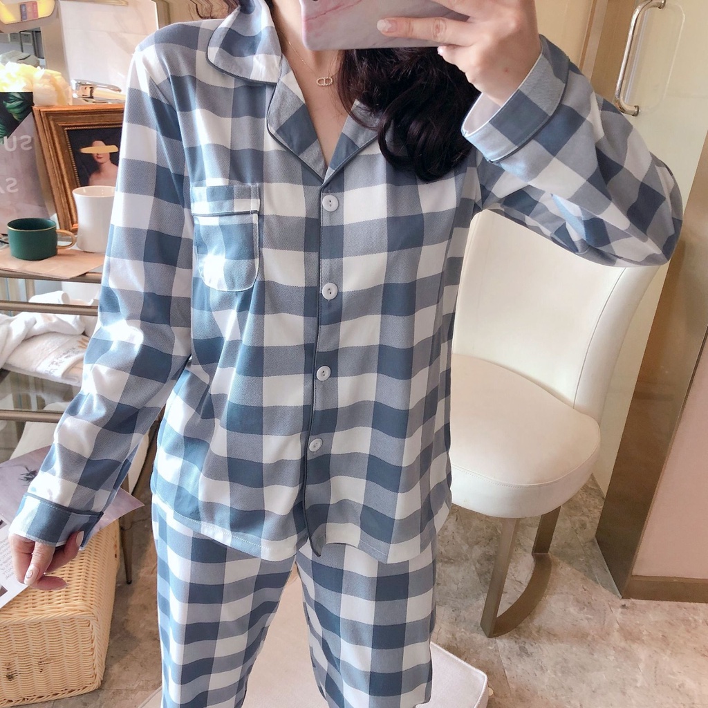 Bộ Đồ Pijama Nữ Dài Tay Chất Thun Cotton Bộ Mặc Nhà Thu Đông MD06