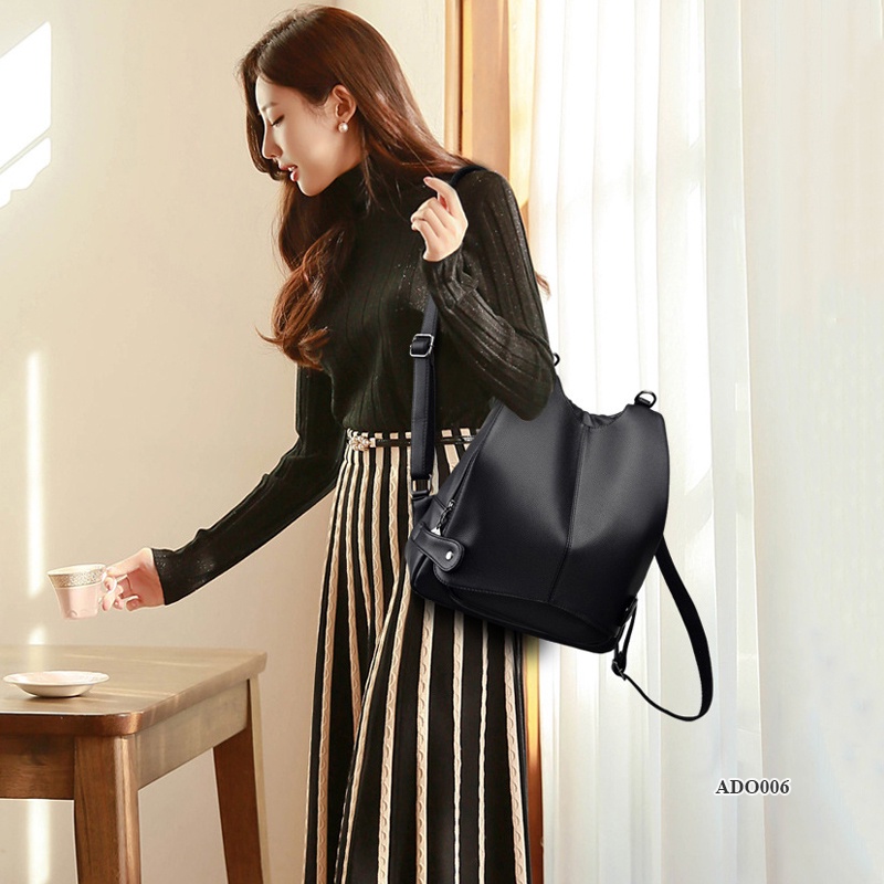 Balo da kiêm túi xách nữ trẻ trung phong cách Hàn Quốc, phù hợp đi chơi đi làm ADO006