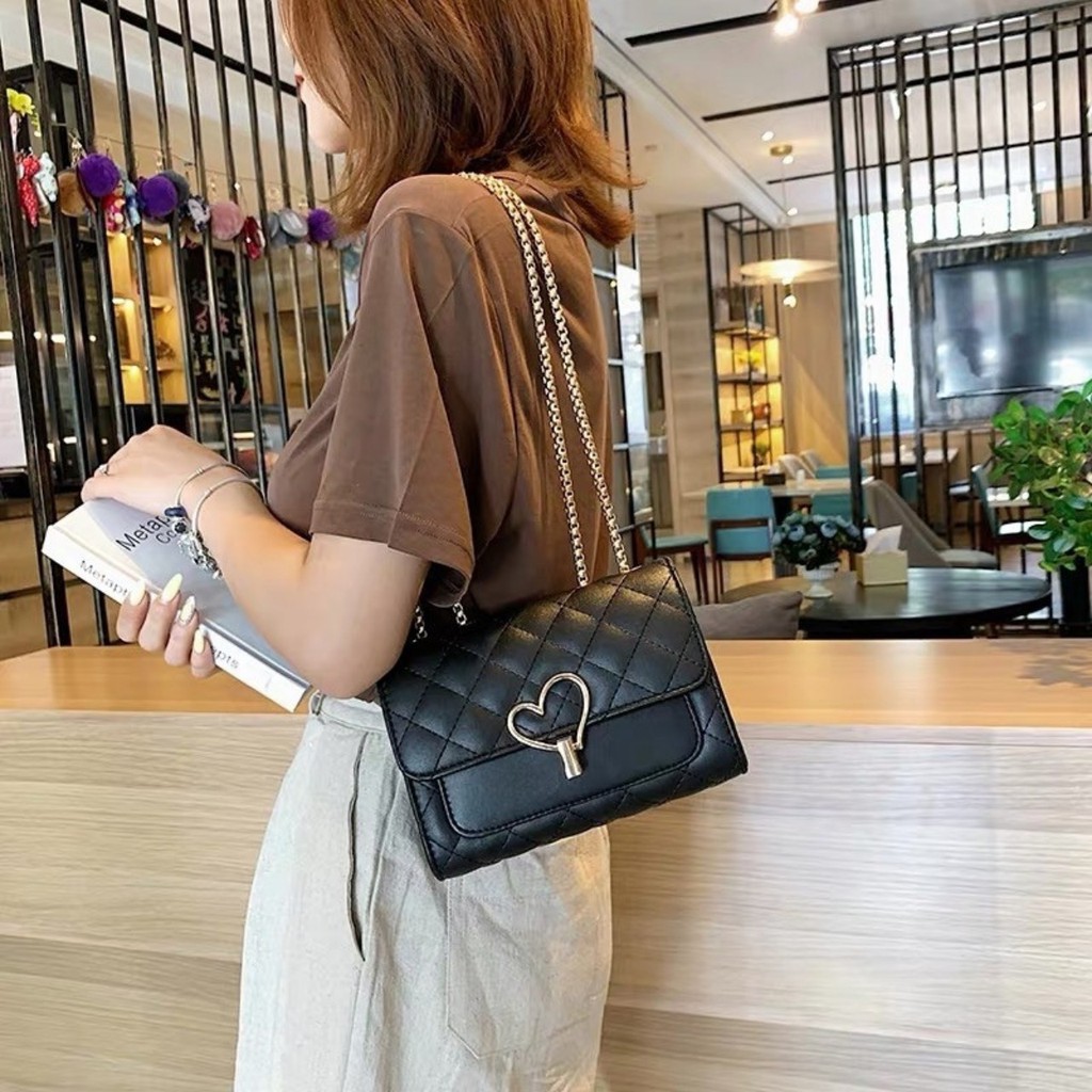 Túi xách nữ 👜Sang Trọng👜 túi đeo chéo nữ 3 ngăn phong cách trẻ trung nữ tính kết hợp dây xích đồng sang trọng chắc chắn