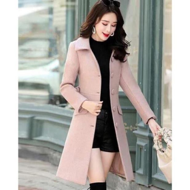 Áo Khoác Dạ Dài Cổ Vest Phối Nút Cao Cấp Có Đai 2 Lớp Siêu Ấm | BigBuy360 - bigbuy360.vn