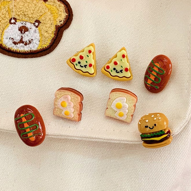 Ghim cài áo hình hăm bơ gơ/ bánh mì dễ thương B710