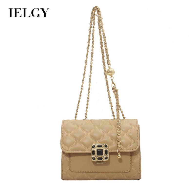 IELGY Túi Đeo Chéo Dáng Vuông Nhỏ Màu Trơn Thời Trang Cho Nữ