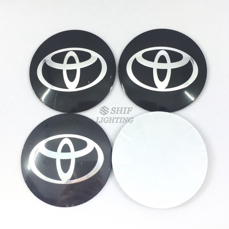 Set 4 nắp gắn trung tâm bánh bánh xe hình logo Toyota 56mm