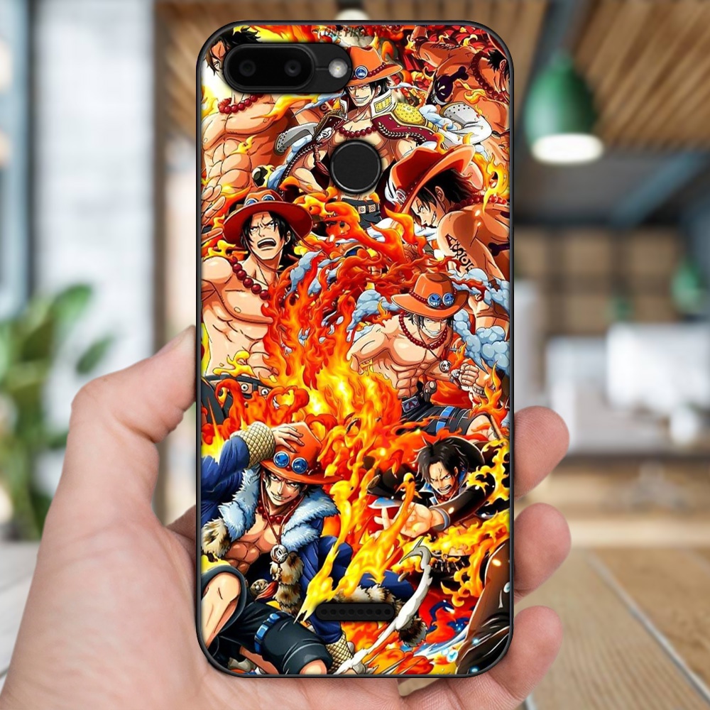 Ốp lưng Xiaomi Redmi 6 viền đen in hình Ace One Piece