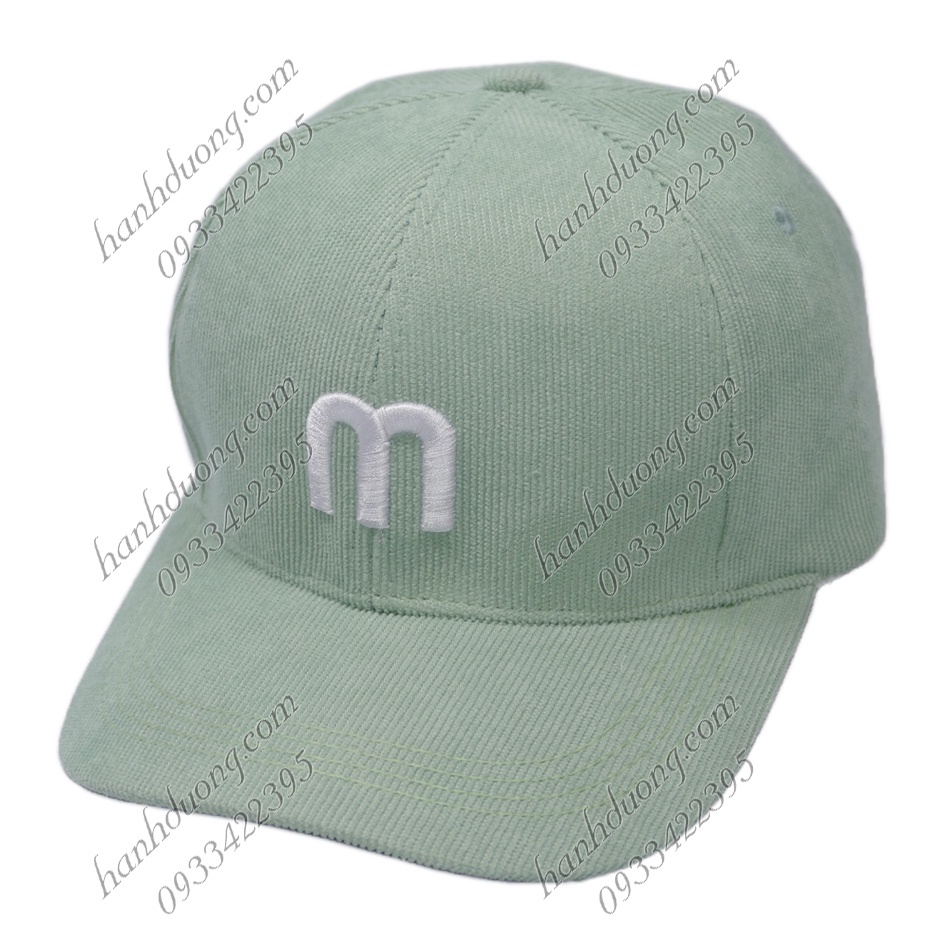 Mũ lưỡi trai M nón kết nhung thêu chữ M phong cách UIzzang form unisex nam nữ thời trang