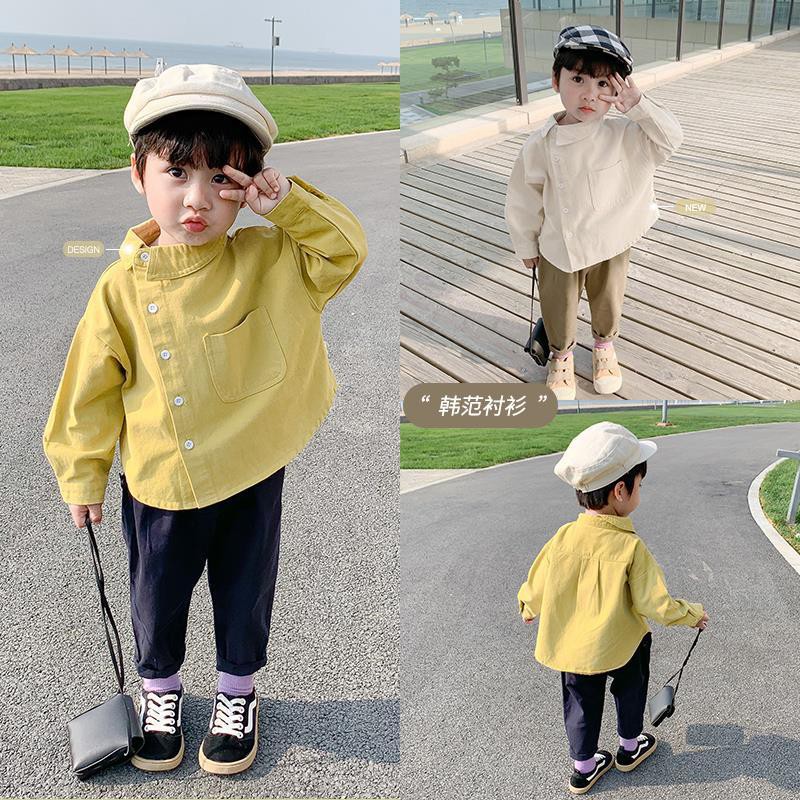 Children's clothing boys' shirts spring and autumn children's long sleeve top