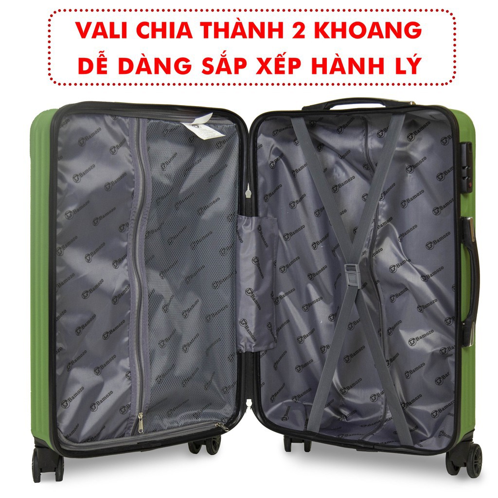 { XẢ KHO LỖ VỐN } Vali Du Lịch BAMOZO Cao Cấp Giá Rẻ Valy Kéo Nhựa Size 20 inch size 24 inch Bảo Hành 5 Năm