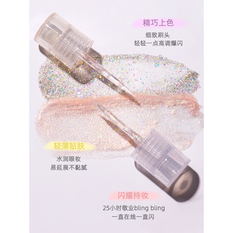 FLORTTE Phấn Mắt Dạng Lỏng Ánh Kim Tuyến Lấp Lánh Siêu Mịn