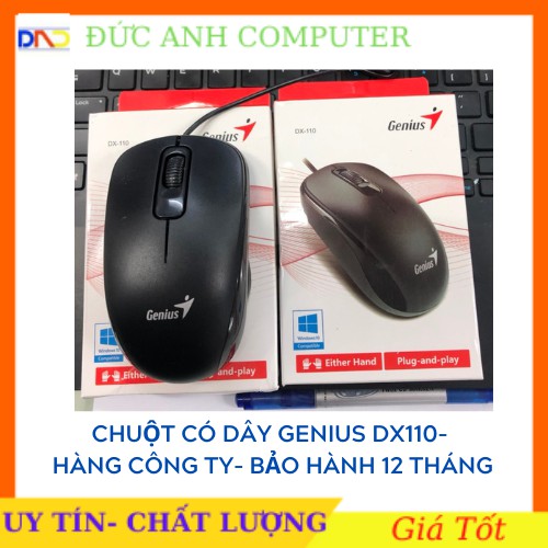 Chuột Dây GENIUS DX-110 _ Hàng Công Ty, Bảo Hành 1 Năm- Chuột Lướt Êm Ái- Click Chuột Siêu Nhạy
