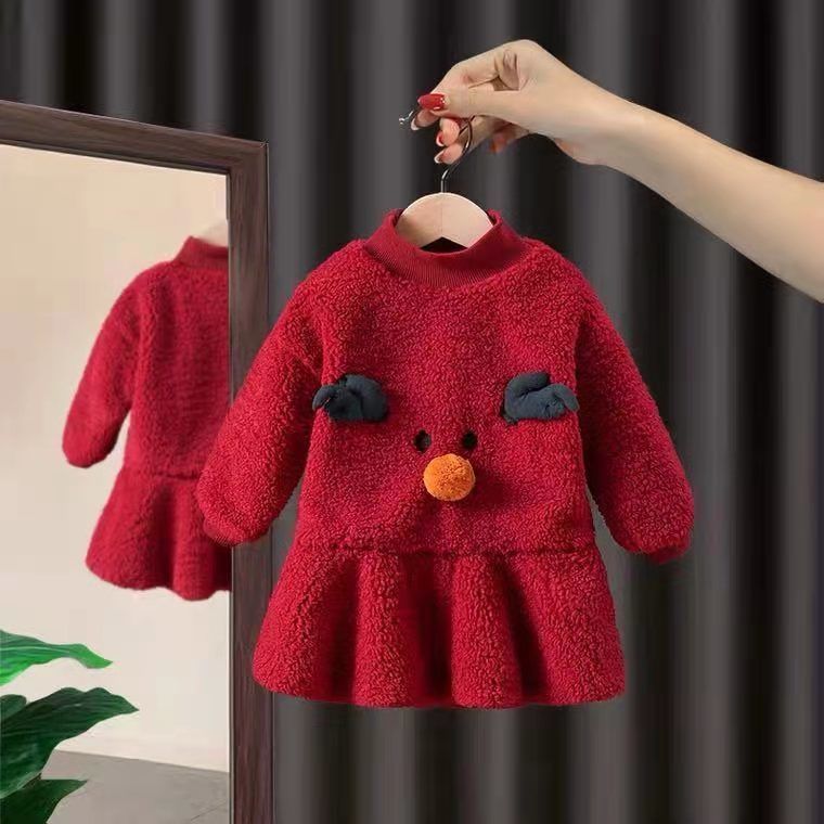 Đầm Công Chúa Phối Nhung Kiểu Hàn Quốc Xinh Xắn Cho Bé Gái