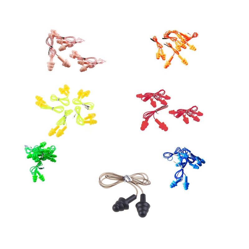 Set 5 Cặp Nút Bịt Tai Bằng Silicon Mềm Thoải Mái Chống Nước Chống Ồn Khi Bơi Lộ