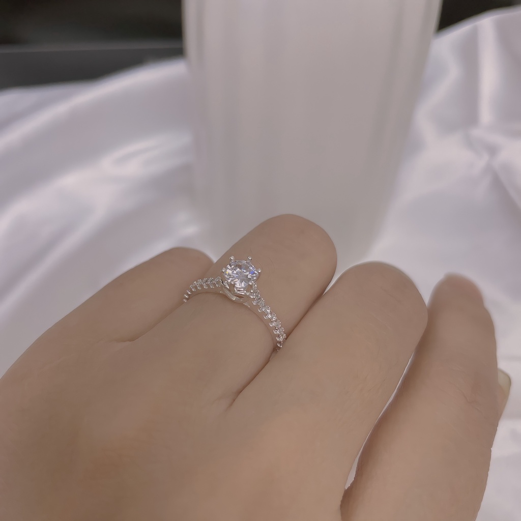 Nhẫn bạc nữ đính đá ổ cao hình trái tim, nhẫn nữ bạc 925 đẹp sang trọng DUYSON SILVER [NKX3]