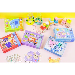 Đồ Chơi Gỗ Bộ Xếp Hình puzzle Phương Tiện Giao Thông - Động vật - Khủng Long - Hoa quả - Nghề nghiệp