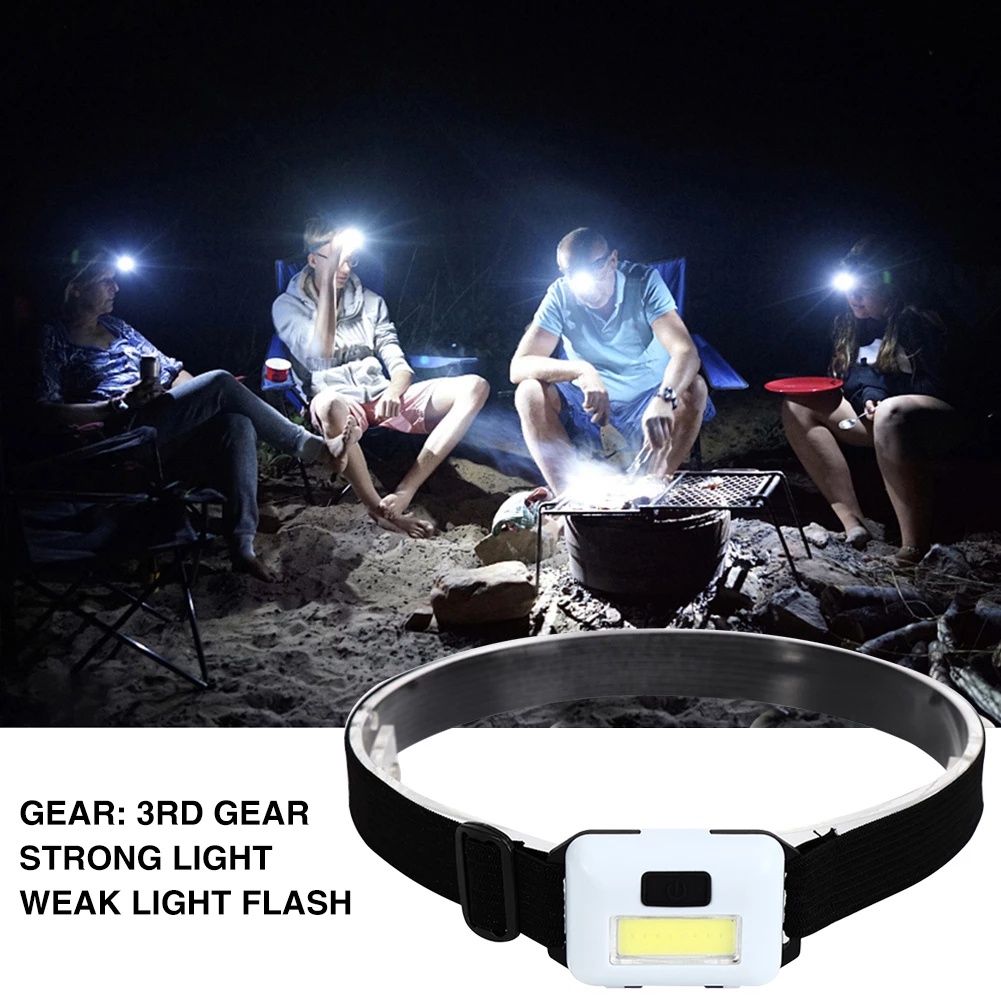Đèn LED COB nhỏ đeo đầu 3 chế độ siêu sáng chống nước tiện dụng cho chạy bộ/ câu cá/ cắm trại