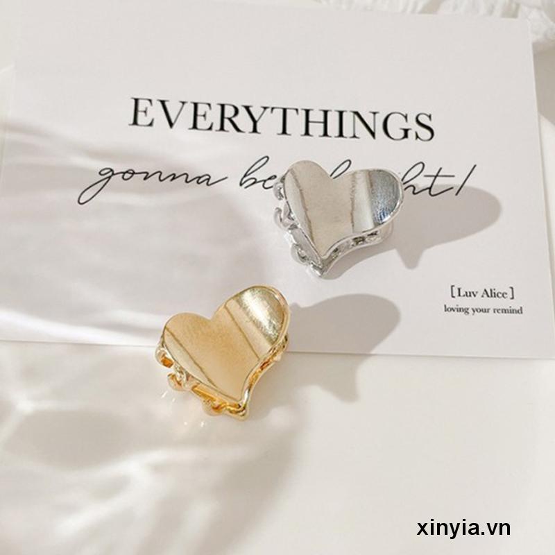 Kẹp Tóc Kim Loại Hình Trái Tim Đơn Giản Thời Trang