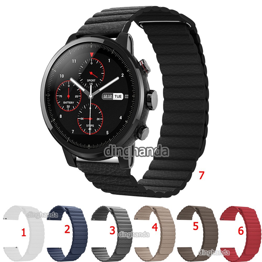 Dây đeo bằng da từ tính Loop cho đồng hồ thể thao Huami Amazfit Stratos 2
