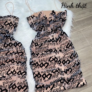 Đầm body phoi luoi in hoa van