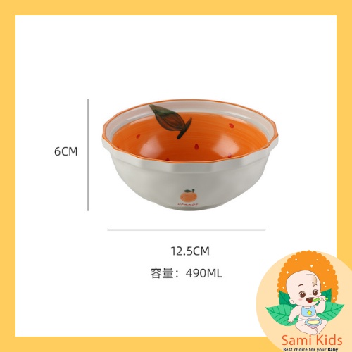 Bát sứ ăn dặm hoa quả đựng cháo cho bé, tô chén gốm sứ ăn cơm cho trẻ em SAMI KIDS