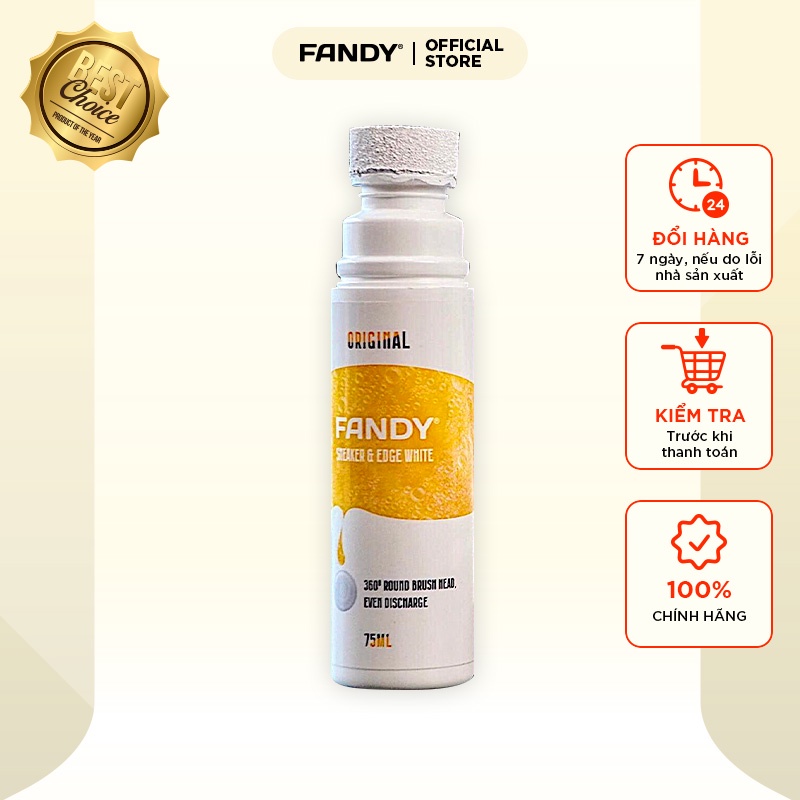 [CHÍNH HÃNG] Bình Tẩy Ố Đế Giày FANDY, Dung Dịch Tẩy Ố Đế Repaint Giày Chuyên Dụng 75ml