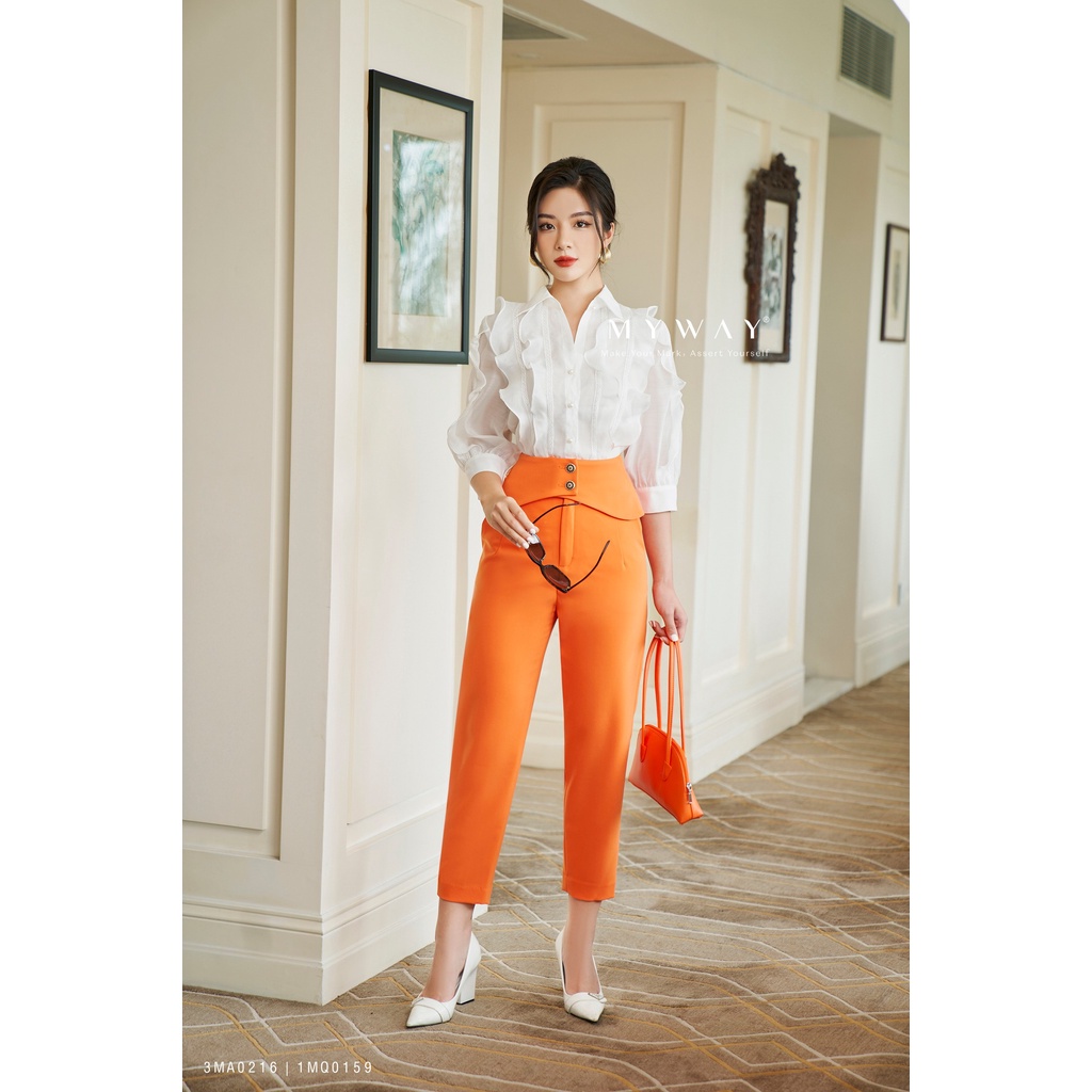 Quần Tây Nữ Công Sở MY WAY Dáng Baggy Đai Cách Điệu Sang Trọng 1MQ0159