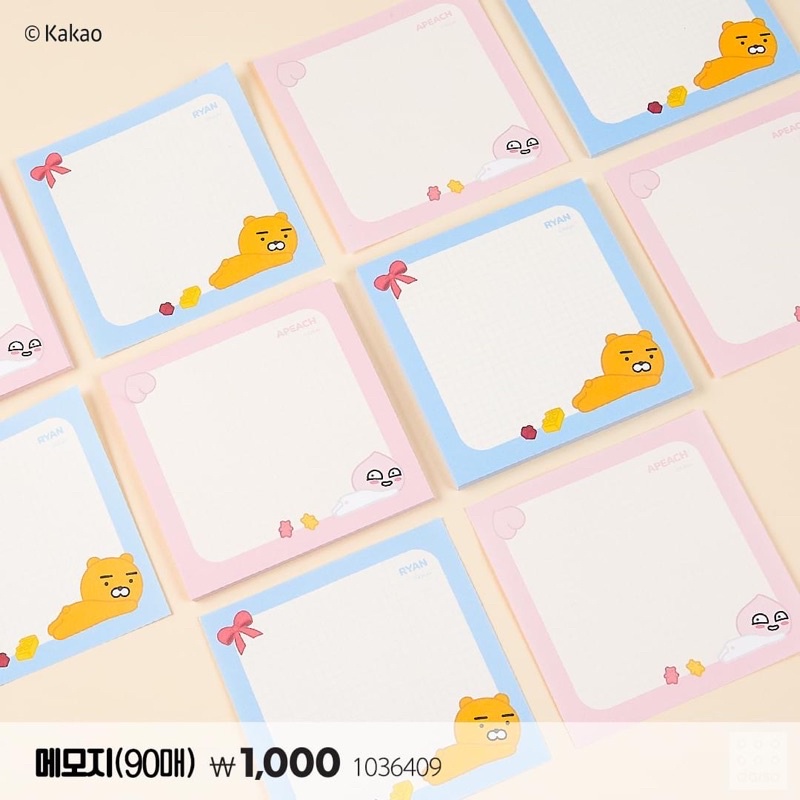GIẤY GHI CHÚ MEMO NOTE KAKAO FRIENDS x DAISO HÀN QUỐC