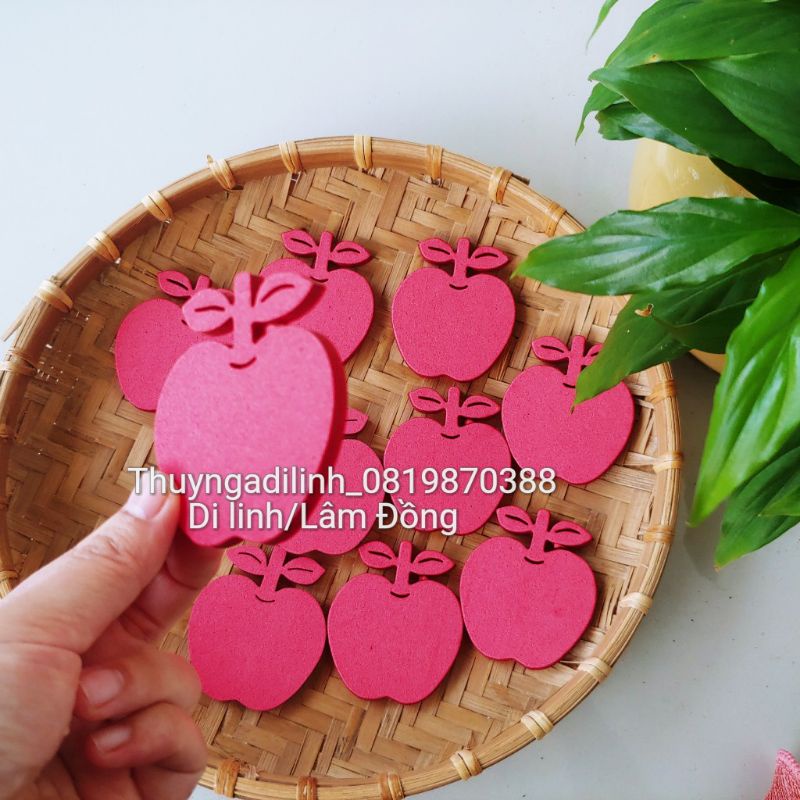 Lô tô toán hình quả táo mút xốp 5ly mầm non