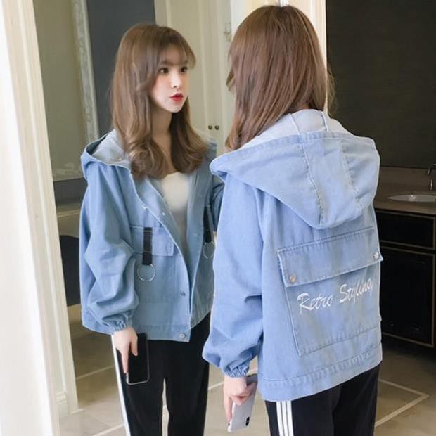 Áo Khoác Kaki Nữ Túi To Retro cực giản đơn phong cách duyên dáng việt