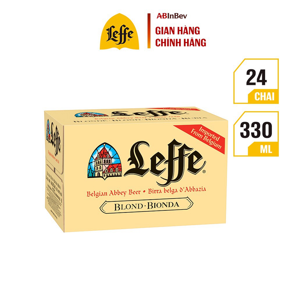 Thùng 24 Chai Leffe Blonde (Leffe Vàng) - Bia Nhập Khẩu