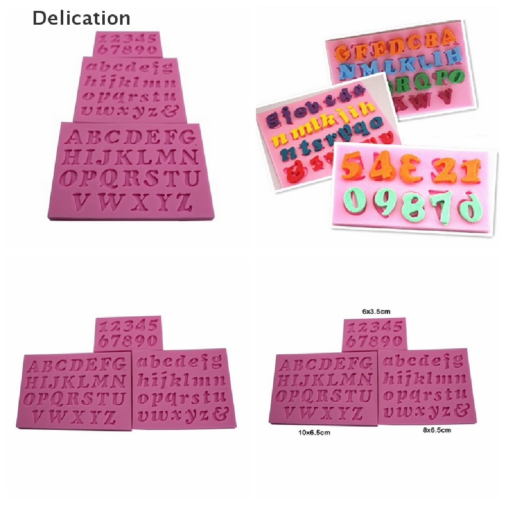 Set 3 Khuôn Silicone Làm Bánh Hình Chữ Cái &amp; Số Mini DIY