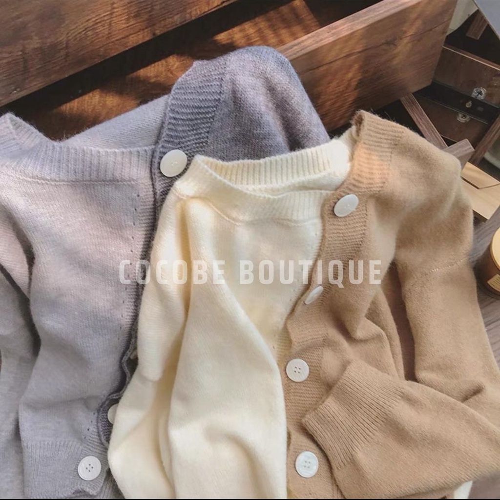 Áo Len Nữ Dài Tay Cổ Tròn Hàn Quốc Vạt Lệch Cocobe AL01 - Áo Len Màu Đẹp Giữ Ấm Siêu Xinh