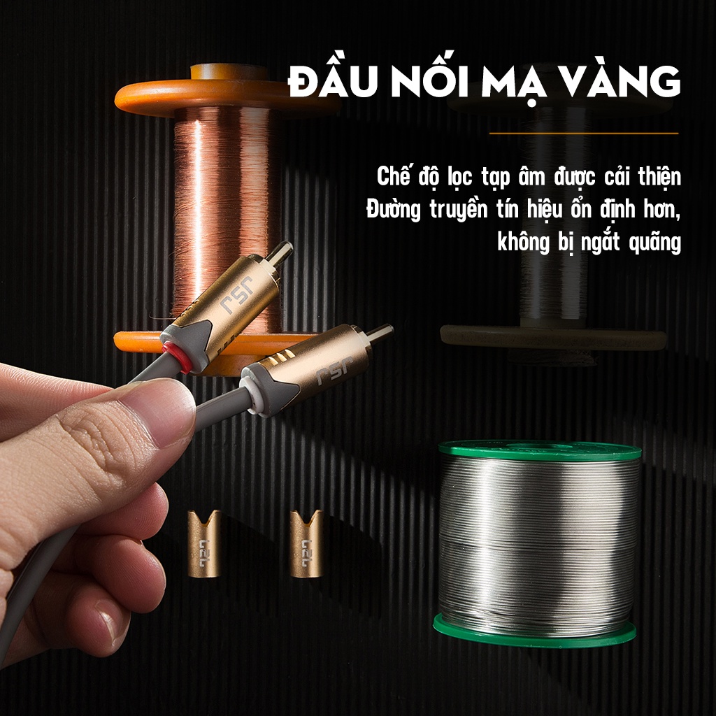 Dây tín hiệu 4 đầu hoa sen JSJ 4422 dài 1.8m đến 5m dây 4 đầu av thiết kế nâng cấp mạ vàng chống mài mòn độ bền cao