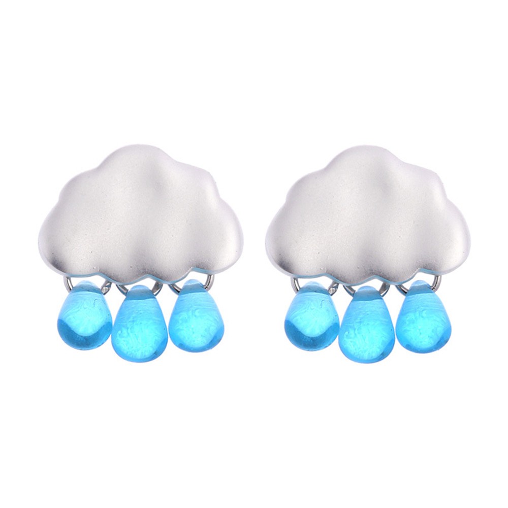 Bông tai hình đám mây đính đá phong cách sang trọng