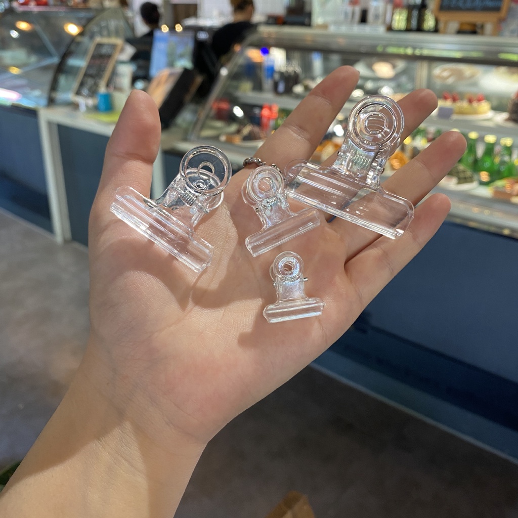 Kẹp bướm trong suốt, kẹp giấy tài liệu nhiều kích cỡ thiết kế sáng tạo dễ thương A211 Warm&amp;Cute